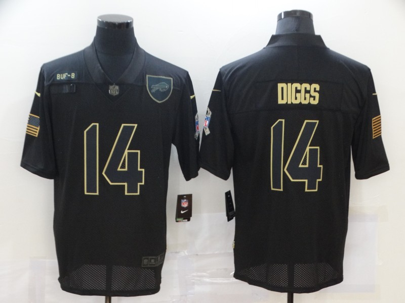 Men's Buffalo Bills Stefon Diggs #14 Black Jersey